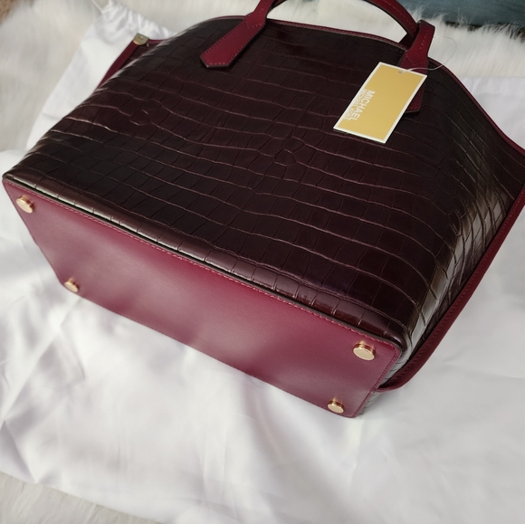 New nwt beauitful RARE HTF leather croc tote bag handbag michael kors - Picture 3 of 3